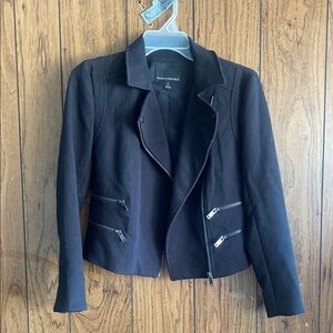 Banana Republic Black Cropped Blazer with Notched Collar